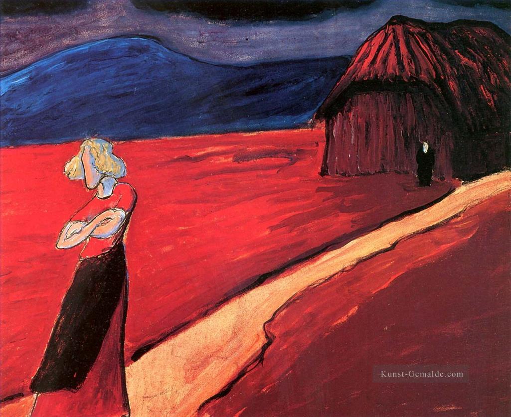 Frau in rot Marianne von Werefkin Ölgemälde